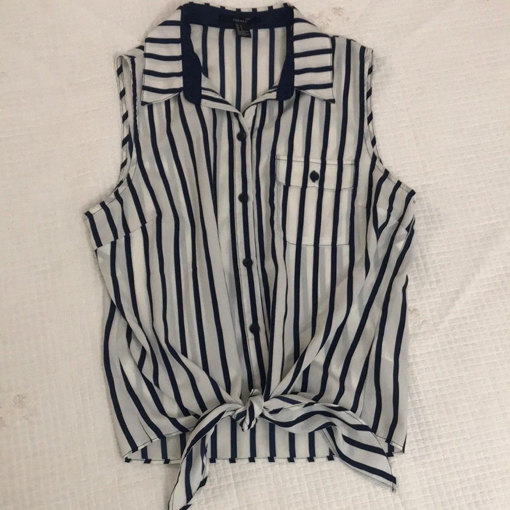 Stripe front tie tank (size s)